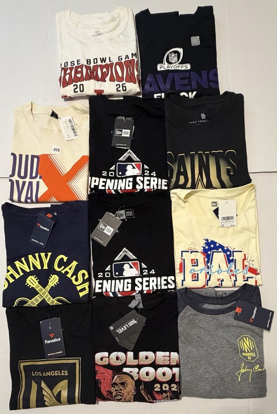11 T-Shirt Lot ALL SPORTS Bundle Random Sports Team NFL MLB NCAA NHL NBA Medium